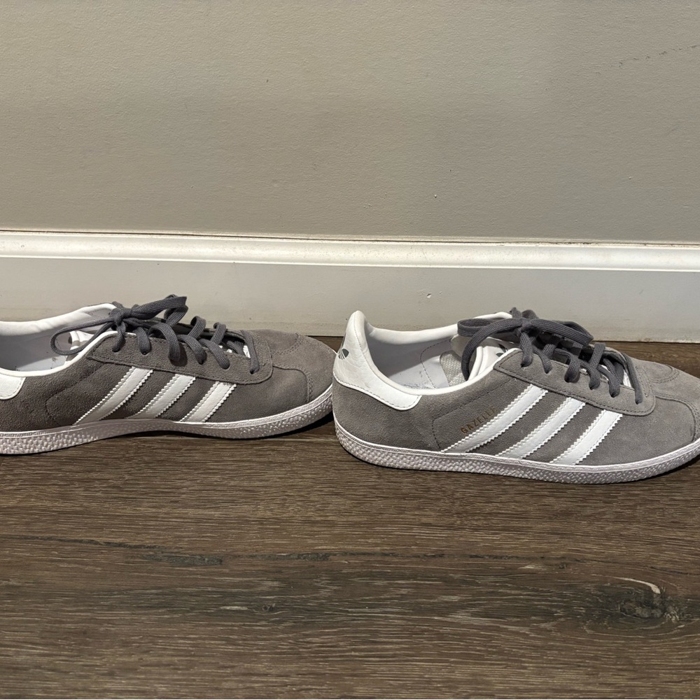 Adidas Unisex Gray and White Gazelle Sneakers